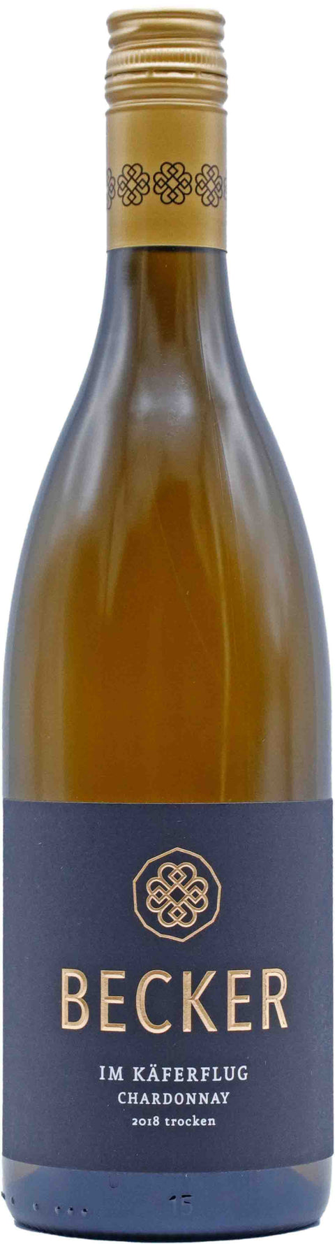 Weinflasche Becker Chardonnay Im Käferflug, Weißwein aus der Pfalz