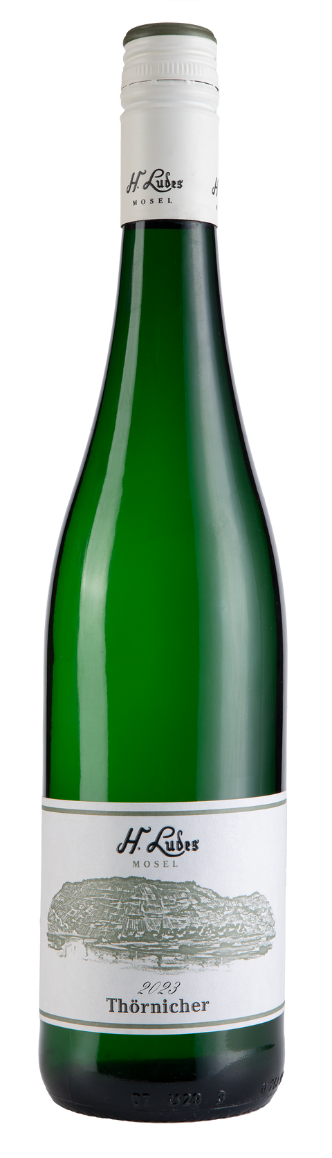 Hermann Ludes Thörnicher Riesling 2023 Weißwein im Glas, vom Weingut Hermann Ludes, hellgelbe Farbe, frischer Wein.