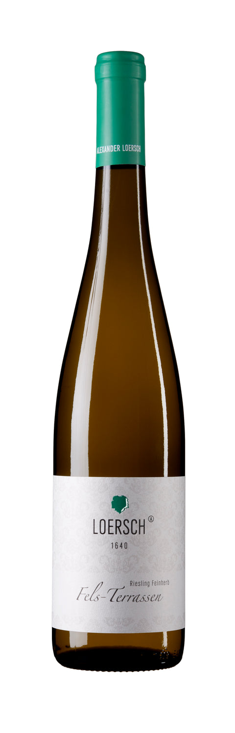 Weinflasche Loersch Fels-Terrassen Riesling Spätlese feinherb, Weißwein von der Mosel