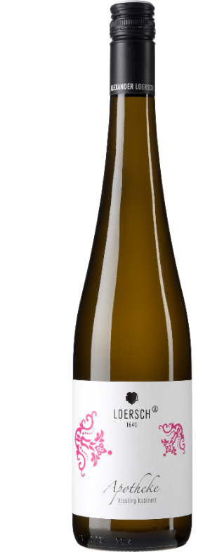 Weinflasche Loersch Trittenheimer Apotheke Riesling Kabinett, Weißwein von der Mosel