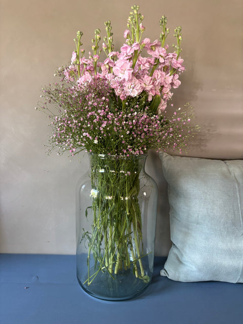 Vintage Glas Vase glatt hoch