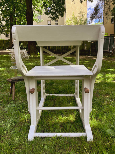 Alter Schulschreibtisch um 1900 | Kreidefarbe Pale Mist | Paint of Walinoon