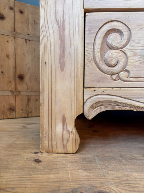 Antiker Dänischer Steckschrank | Weichholz naturbelassen | 199 cm