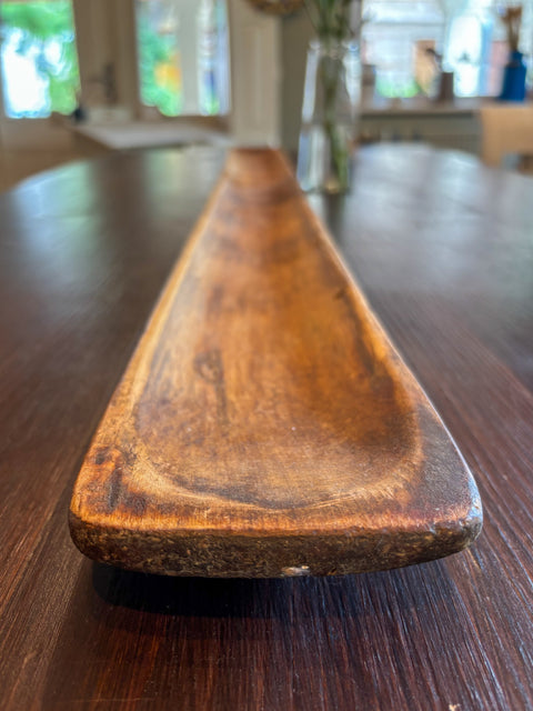 Antike Backmolle aus Holz | Lange Holzmulde | gereinigt & gewachst