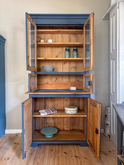 Antikes Vintage Küchenbuffet | Smoke Kreidefarbe | 195 cm