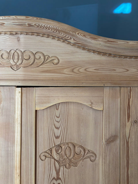 Antiker Dänischer Steckschrank | Weichholz naturbelassen | 199 cm