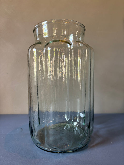 Vintage Glas Vase  grob geriffelt hoch