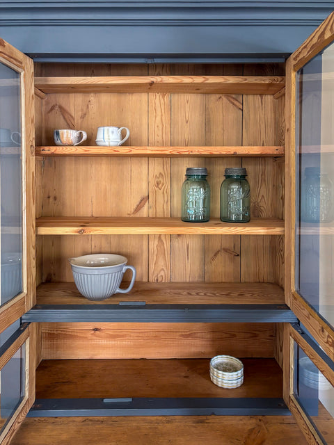 Antikes Vintage Küchenbuffet | Smoke Kreidefarbe | 195 cm