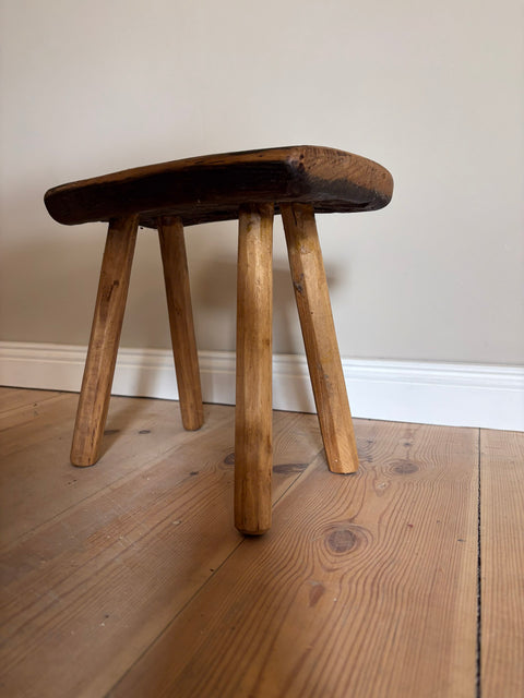 Antiker Hocker / Schemel #2 | Weichholz Vintage | helle Patina
