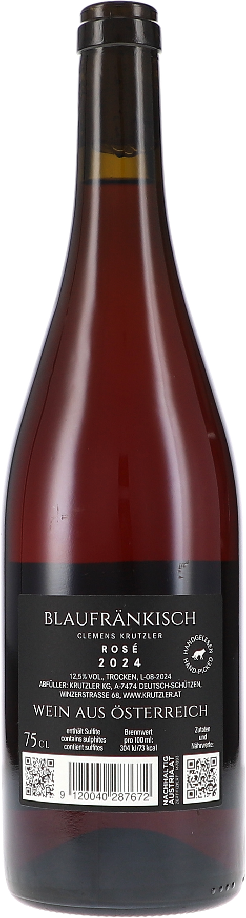 Clemens Krutzler Rosé 2024 Rücketikett