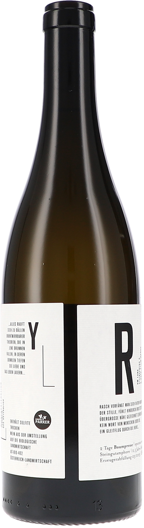 HM Lang Riesling Hartstein 2022 BIO Rücketikett