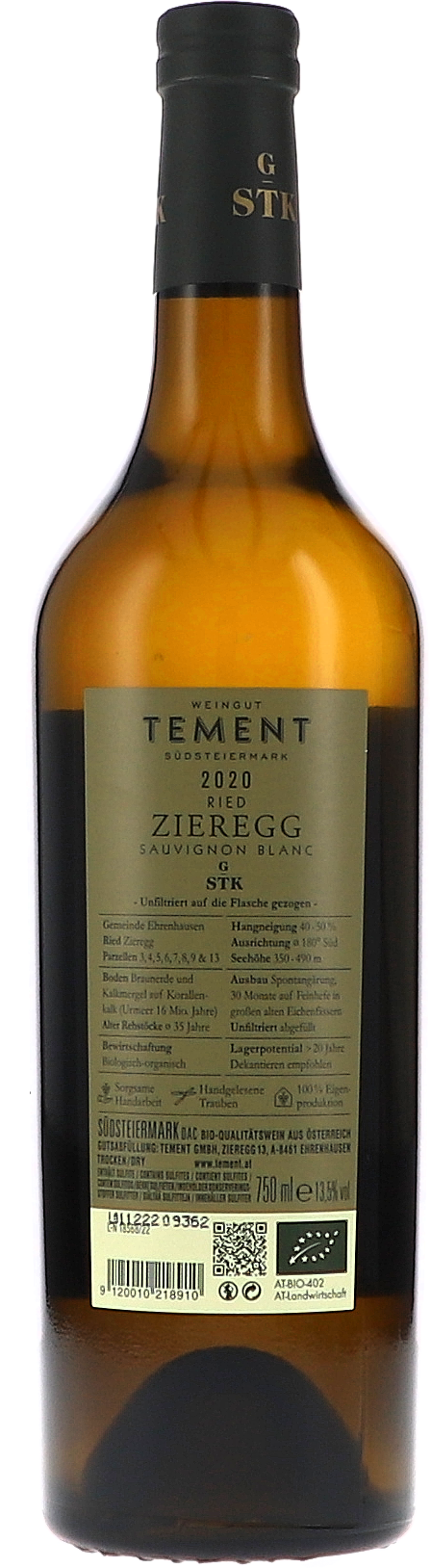 Tement Ried Zieregg Sauvignon Blanc, Große STK Lage 2020 BIO