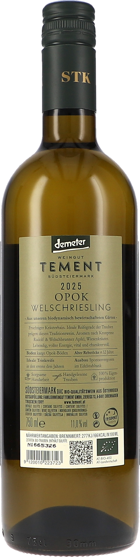 Tement Welschriesling Opok, Südsteiermark DAC 2025 BIO