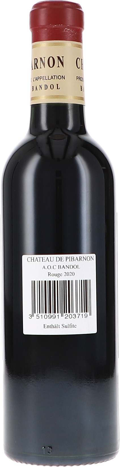 Château de Pibarnon Château de Pibarnon Rouge AOC 2020 BIO 0,375L Rücketikett
