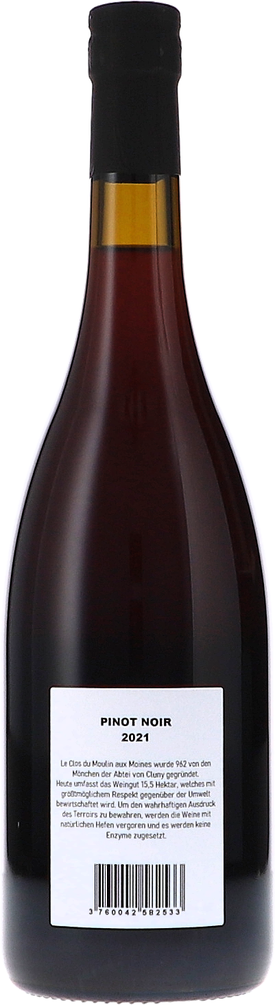 Clos du Moulin aux Moines Pinot Noir VdF 2021 BIO Rücketikett
