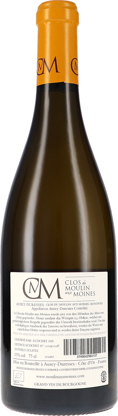 Clos du Moulin aux Moines Auxey-Duresses "Moulin aux Moines" Monopole blanc 2023 BIO