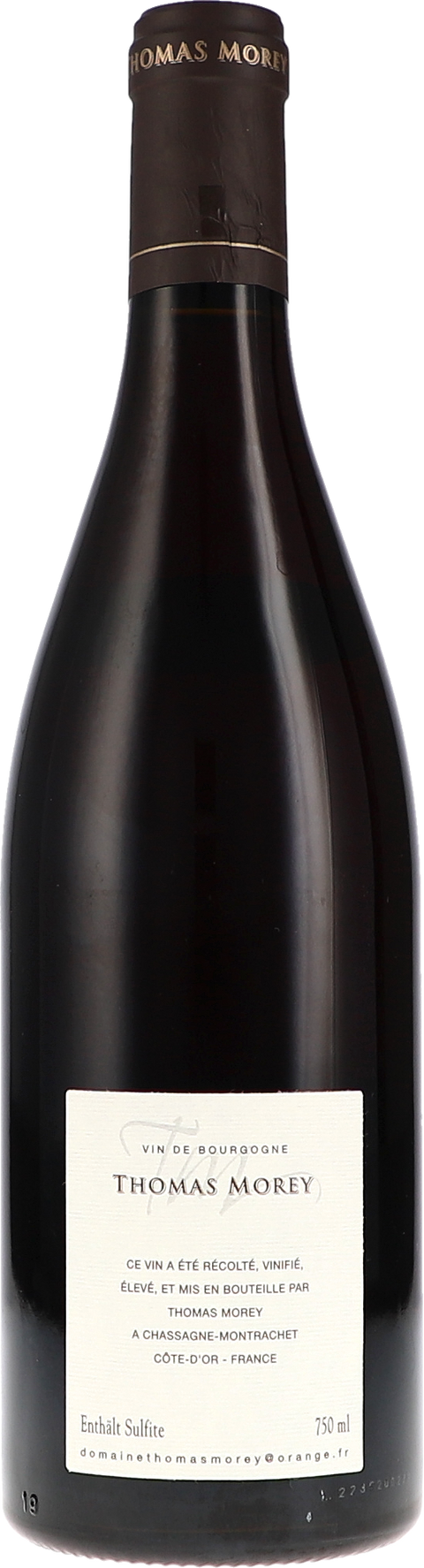 Thomas Morey Chassagne-Montrachet 1er Cru rouge Clos Saint-Jean AOC 2023 Rücketikett