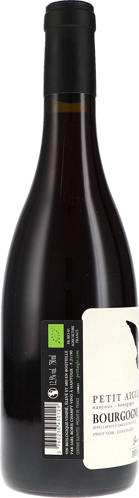 Boris Champy Petit Aigle, Bourgogne Pinot Noir - Élevé en Fût AOP 2023 BIO Rücketikett