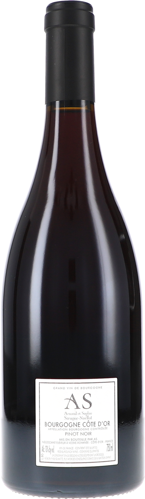 AS Sirugue-Noëllat Bourgogne Côte d'Or Pinot Noir AOC 2023 Rücketikett