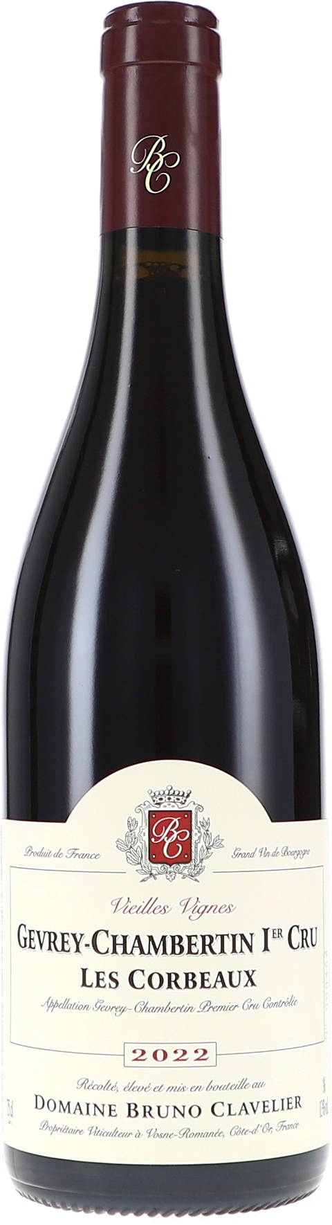 Bruno Clavelier Gevrey-Chambertin 1er Cru "Les Corbeaux" Vieilles Vignes AOC 2022 BIO