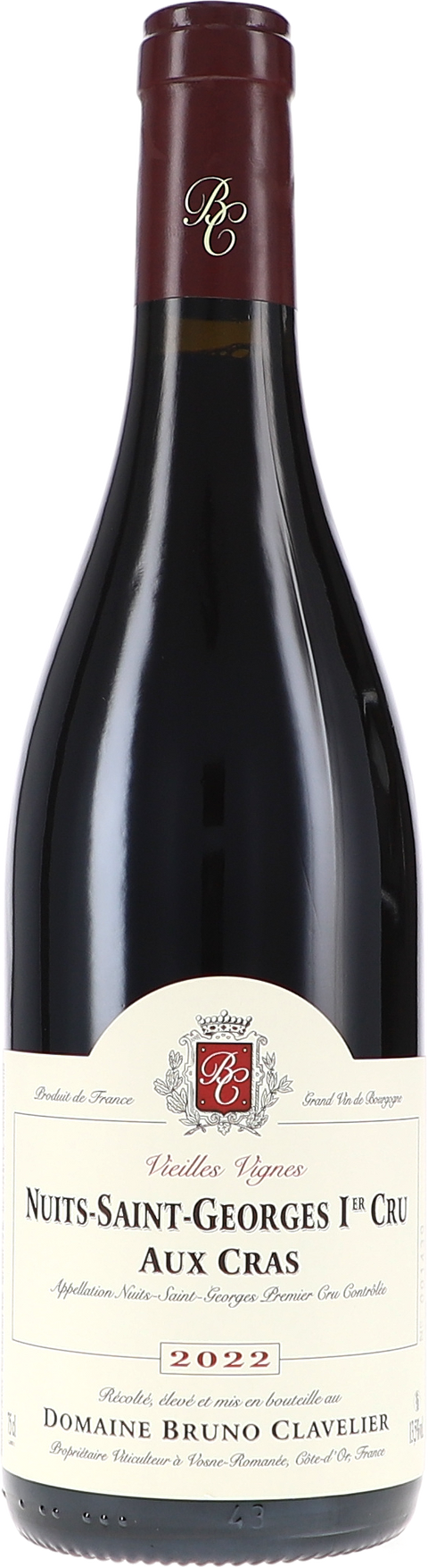 Bruno Clavelier Nuits-Saint-Georges 1er Cru "Aux Cras" Vieilles Vignes AOC 2022 BIO