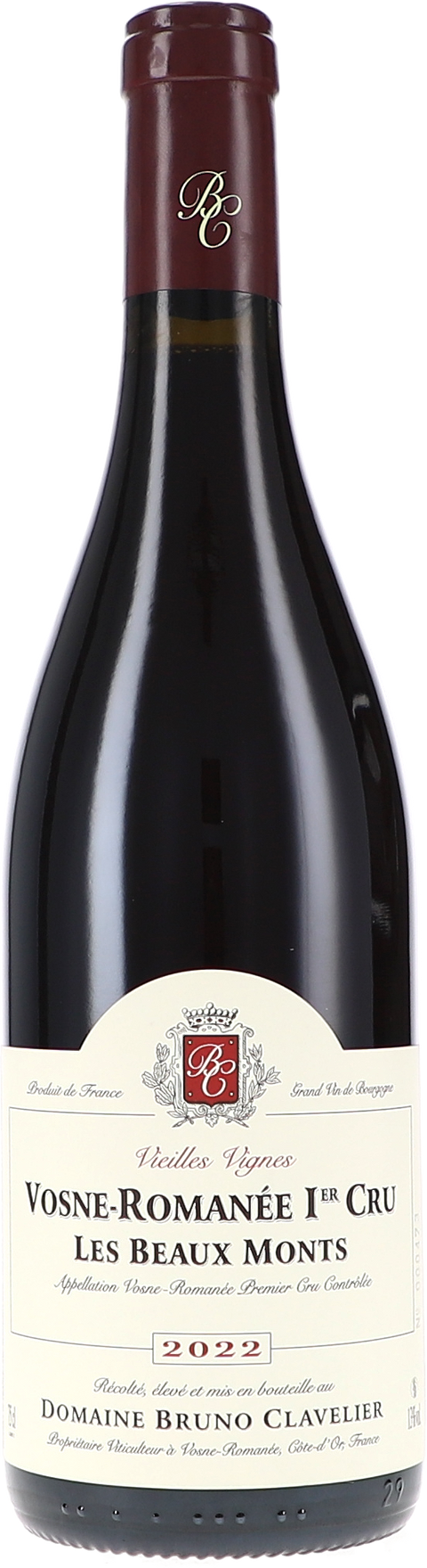 Bruno Clavelier Vosne-Romanée 1er Cru "Les Beaux Monts" Vieilles Vignes AOC 2022 BIO