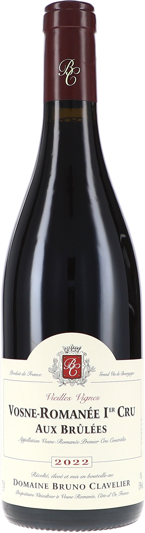 Bruno Clavelier Vosne-Romanée 1er Cru "Aux Brulées" Vieilles Vignes AOC 2022 BIO