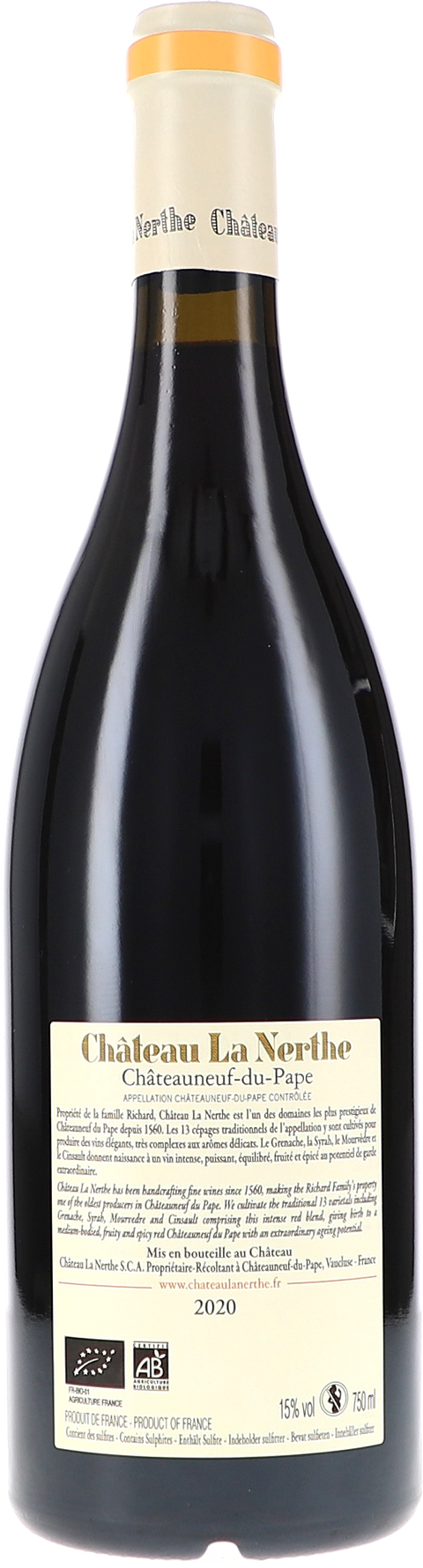 La Nerthe Châteauneuf-du-Pape Rouge AOC 2020 BIO