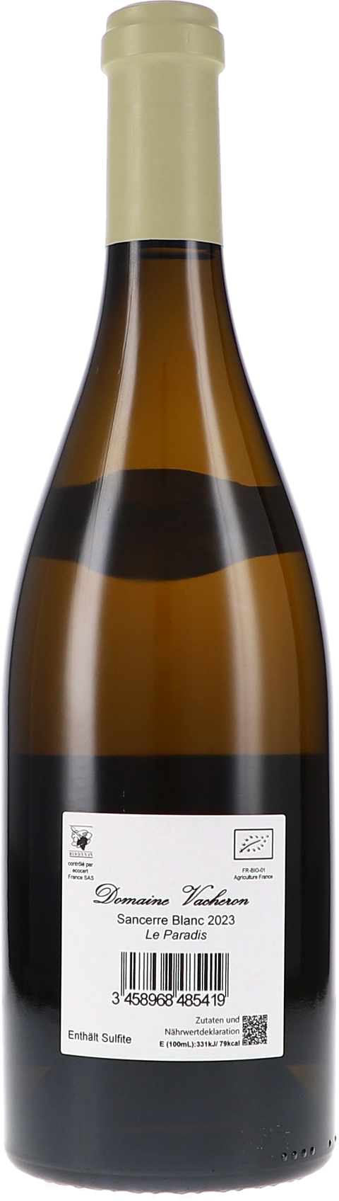 Vacheron Sancerre blanc "Le Paradis" AOC 2023 BIO Rücketikett
