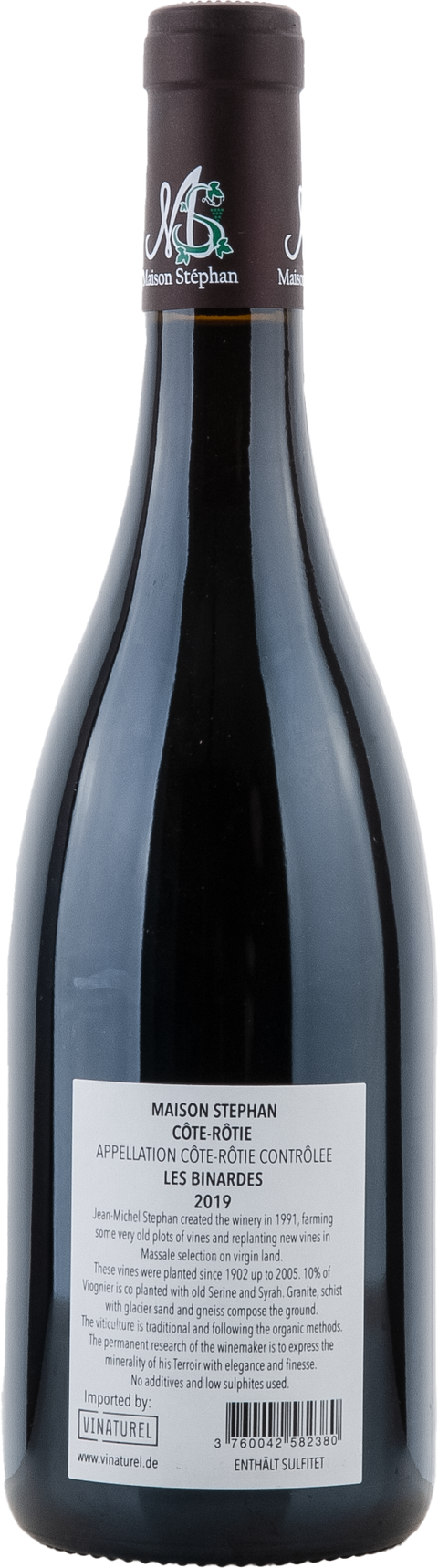 Maison Stephan Côte Rôtie "Les Binardes" AOC 2019 Rücketikett