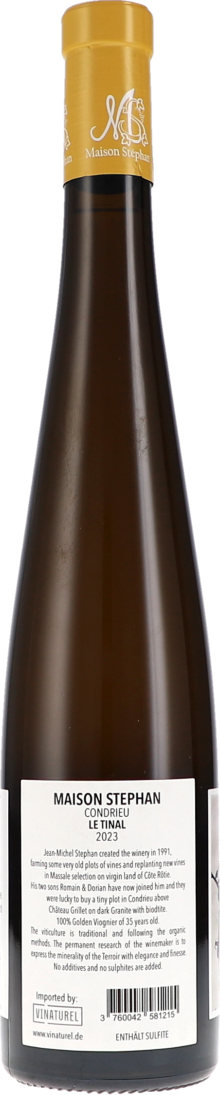 Maison Stephan Condrieu "Le Tinal" AOC 2023 BIO Rücketikett