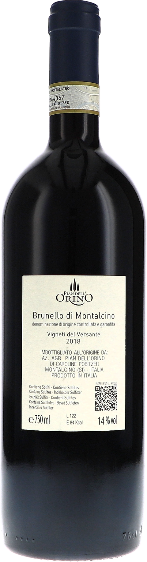 Pian Dell'Orino Brunello di Montalcino Vigneti del Versante DOCG 2018