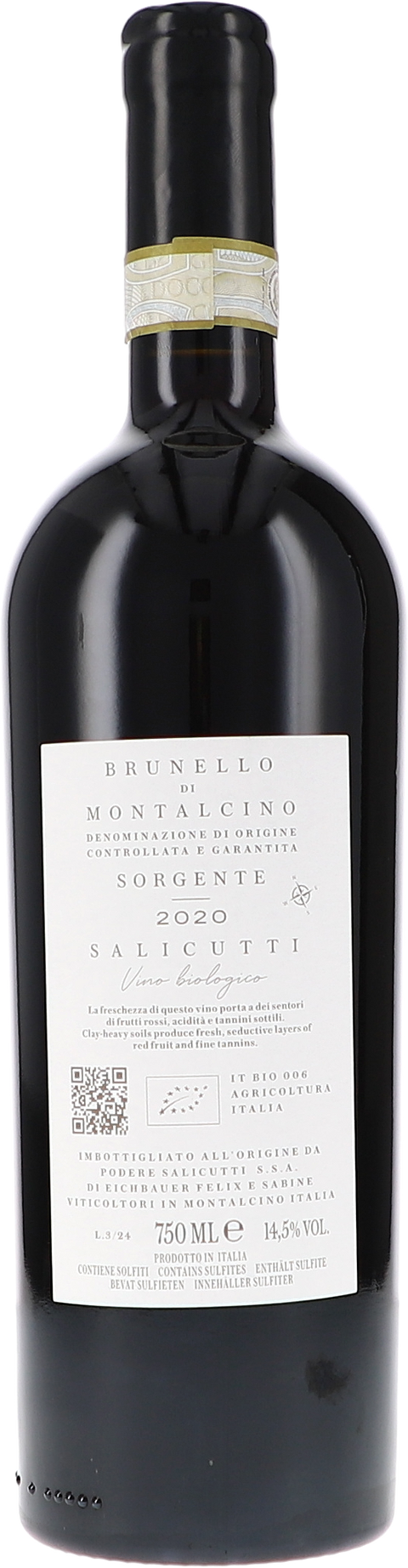 Salicutti Brunello di Montalcino DOCG Sorgente 2020 BIO