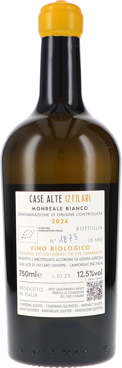 Case Alte 12 Filari DOC Monreale Bianco 2024 BIO Rücketikett