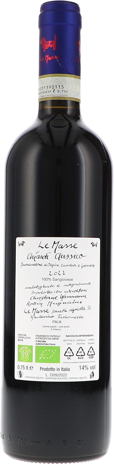 Le Masse Chianti Classico DOCG 2021 BIO Rücketikett