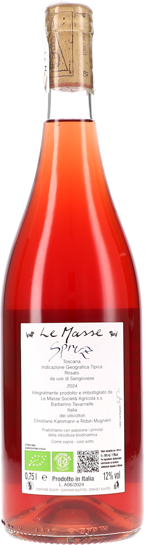 Le Masse Spruz Rosato IGT 2024 BIO Rücketikett