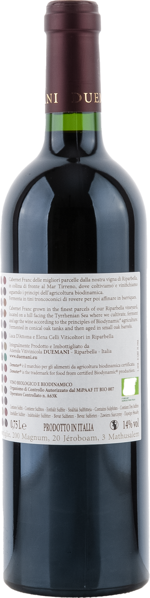 Duemani Duemani Costa Toscana IGP 2018 BIO