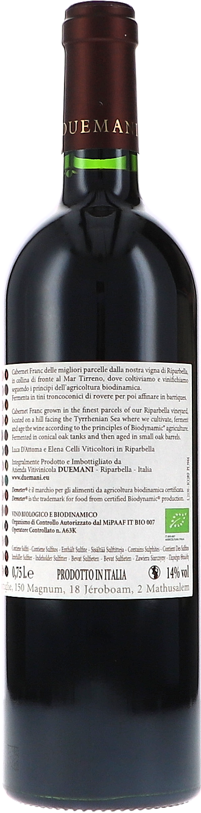 Duemani Duemani Costa Toscana IGP 2019 BIO