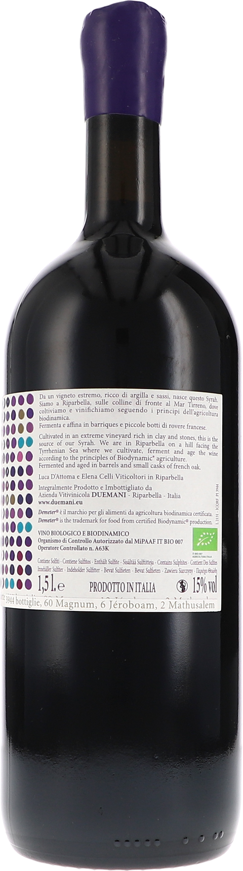 Duemani Suisassi Costa Toscana IGP 2019 1,5L BIO