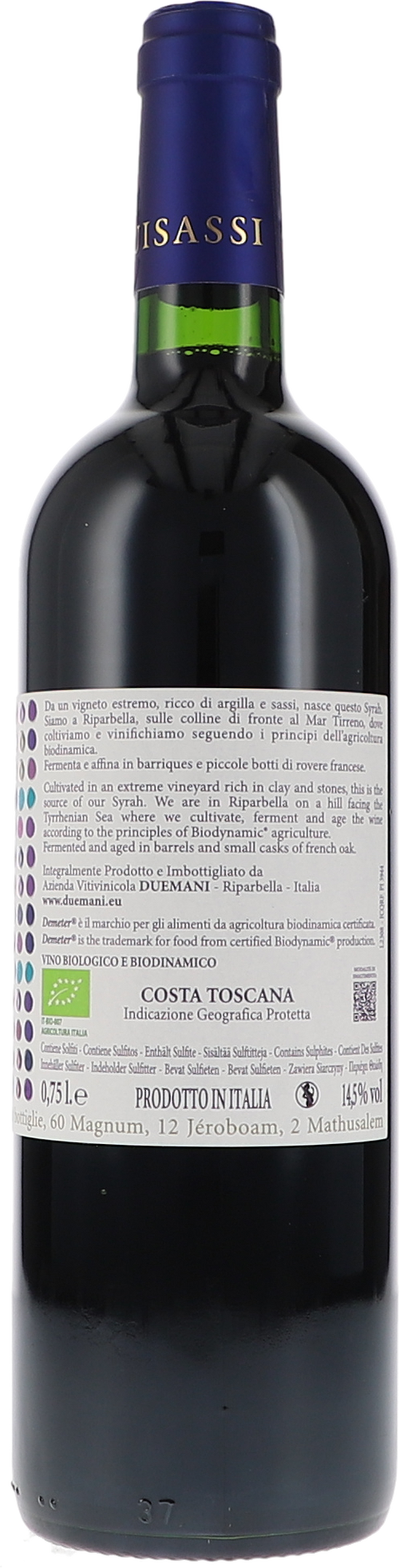 Duemani Suisassi Costa Toscana IGP 2020 BIO