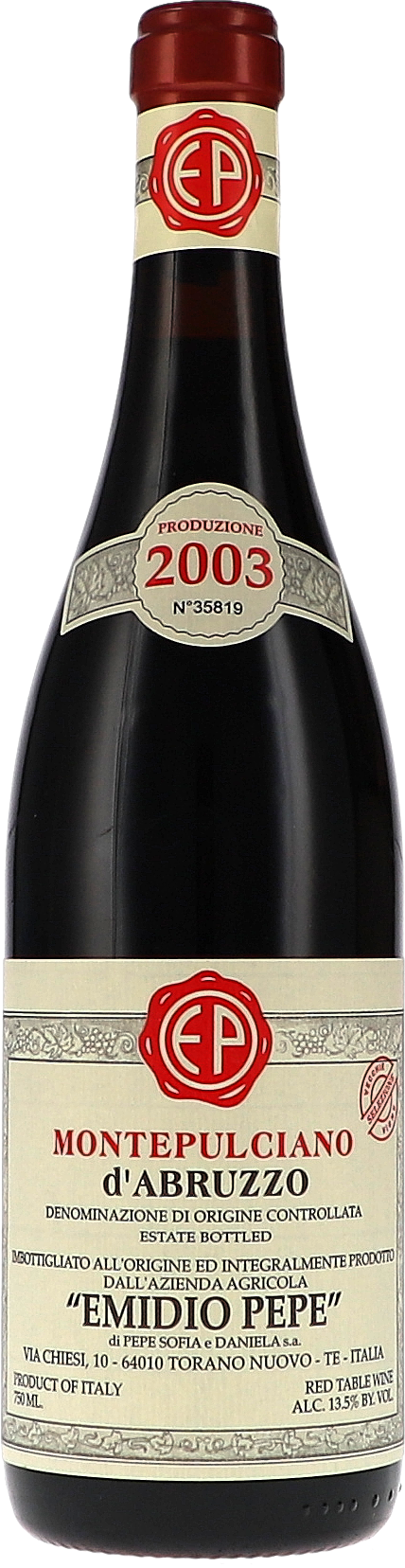 Emidio Pepe Montepulciano d'Abruzzo DOC, Selezione Vecchie Vigne 2007