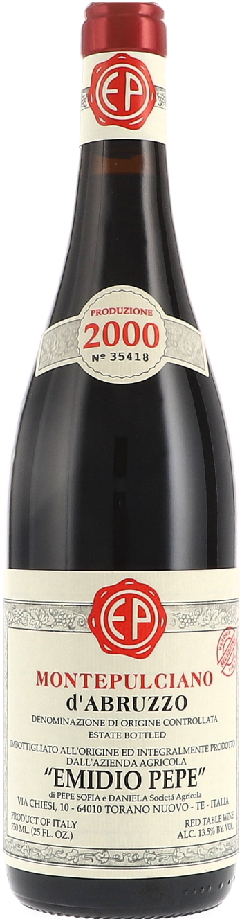 Emidio Pepe Montepulciano d'Abruzzo DOC, Sel. Vecchie Vigne, decanted 2000