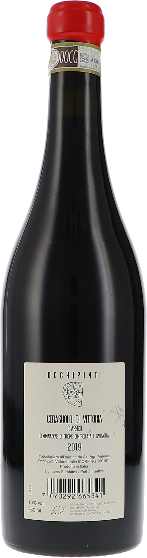 Occhipinti Grotte Alte Cerasuoli di Vittoria DOCG 2019 BIO Rücketikett