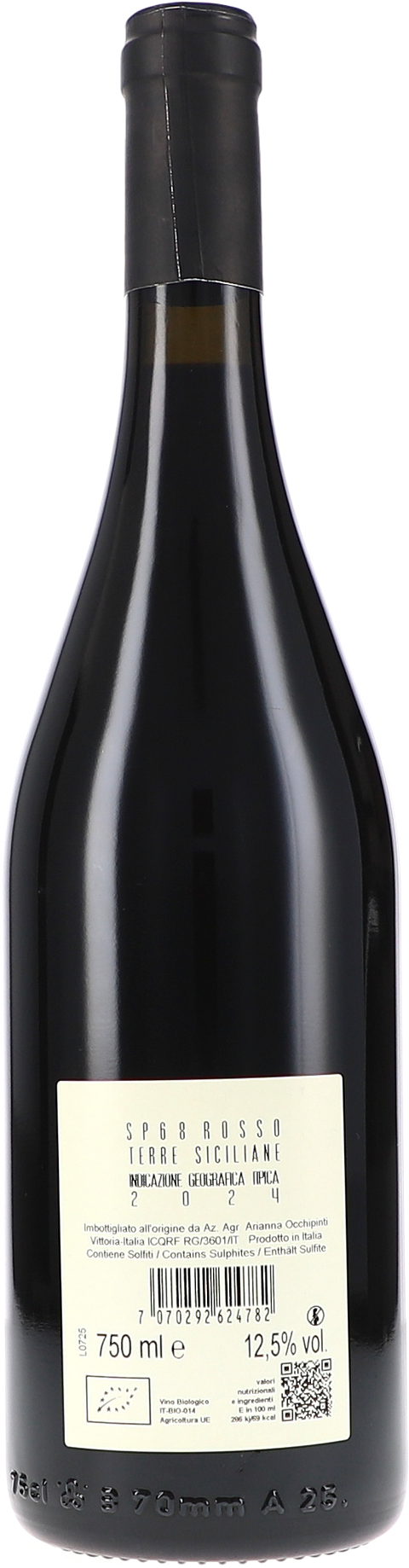 Occhipinti SP68 Rosso IGT Sicilia 2024 BIO Rücketikett