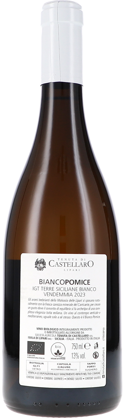 Tenuta di Castellaro Bianco Pomice IGP 2023 BIO Rücketikett