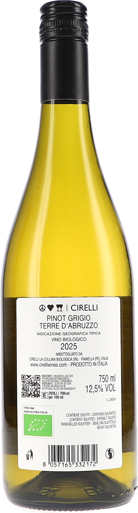 Cirelli Pinot Grigio, Terre d'Abruzzo IGP 2025 BIO