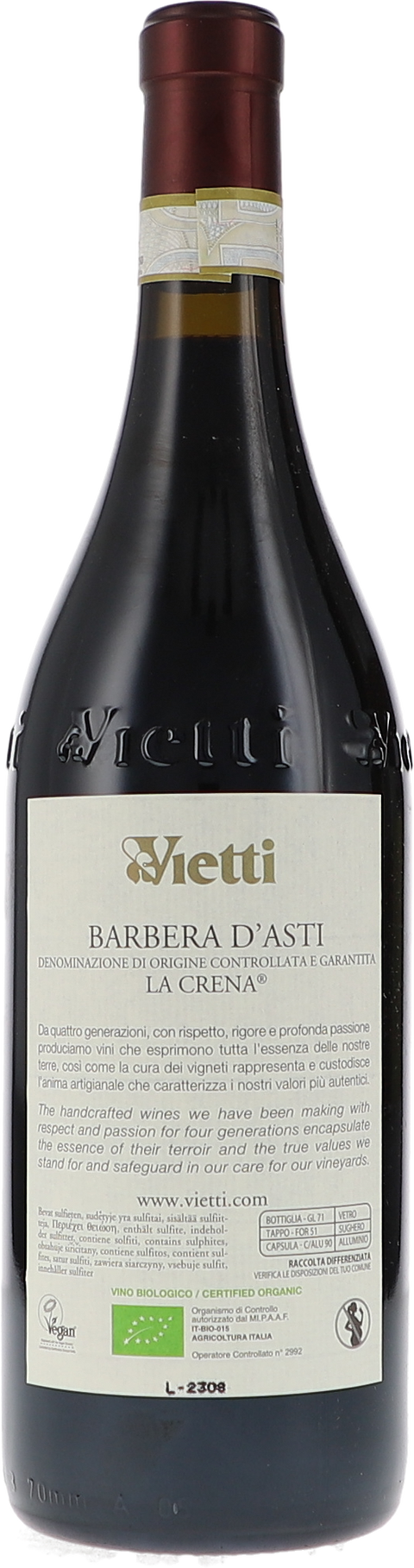 Vietti Barbera d'Asti DOCG "La Crena" 2021 BIO