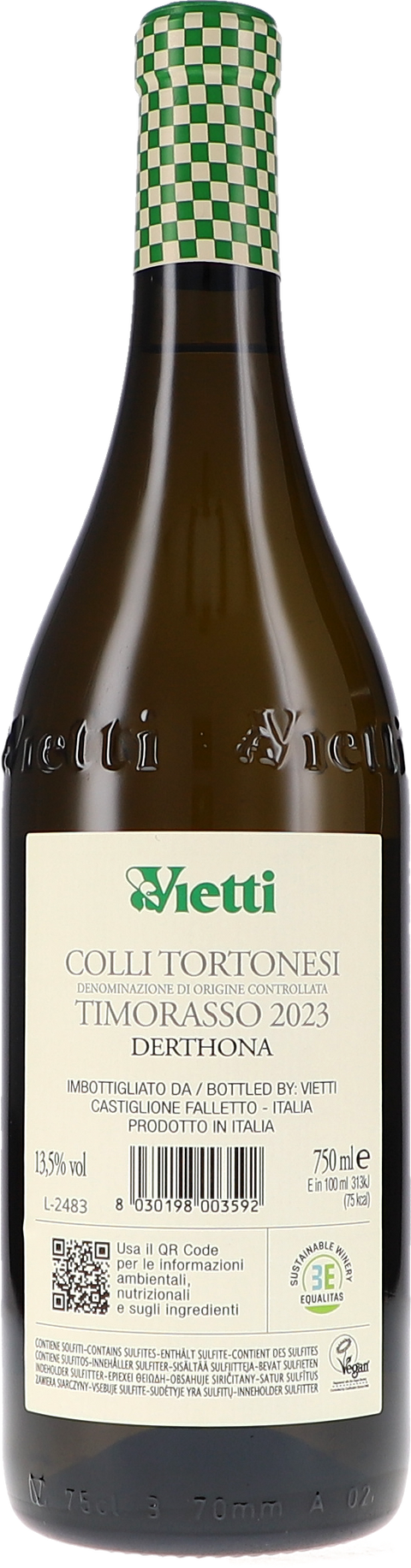 Vietti Timorasso Derthona 2023 Rücketikett