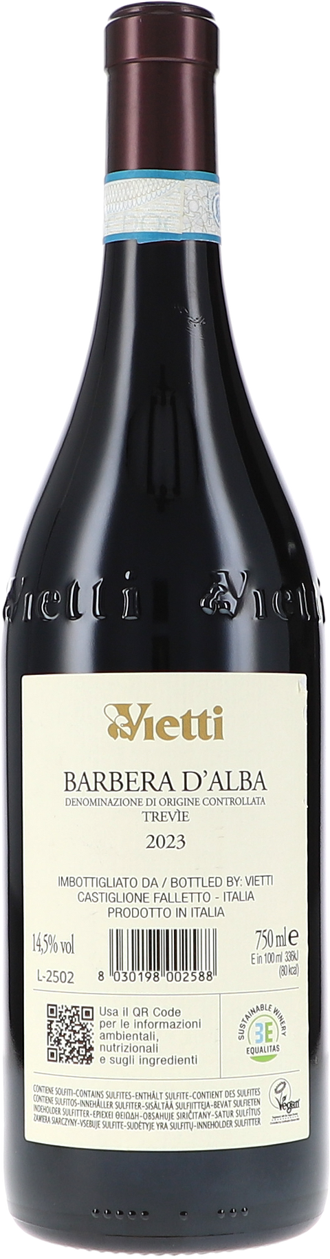Vietti Barbera d'Alba Trevìe DOC 2023 Rücketikett