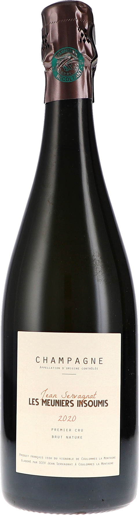 Jean Servagnat Les Meuniers Insoumis, Premier Cru Brut Nature 2020